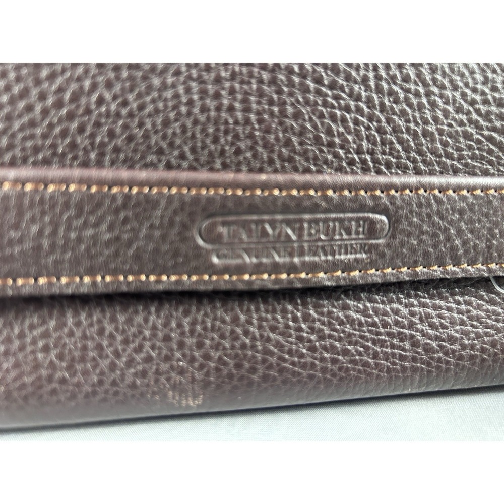 Tignanello Brown Leather Wristlet Clutch Wallet Organizer Zip Around Pebbled - Picture 2 of 9